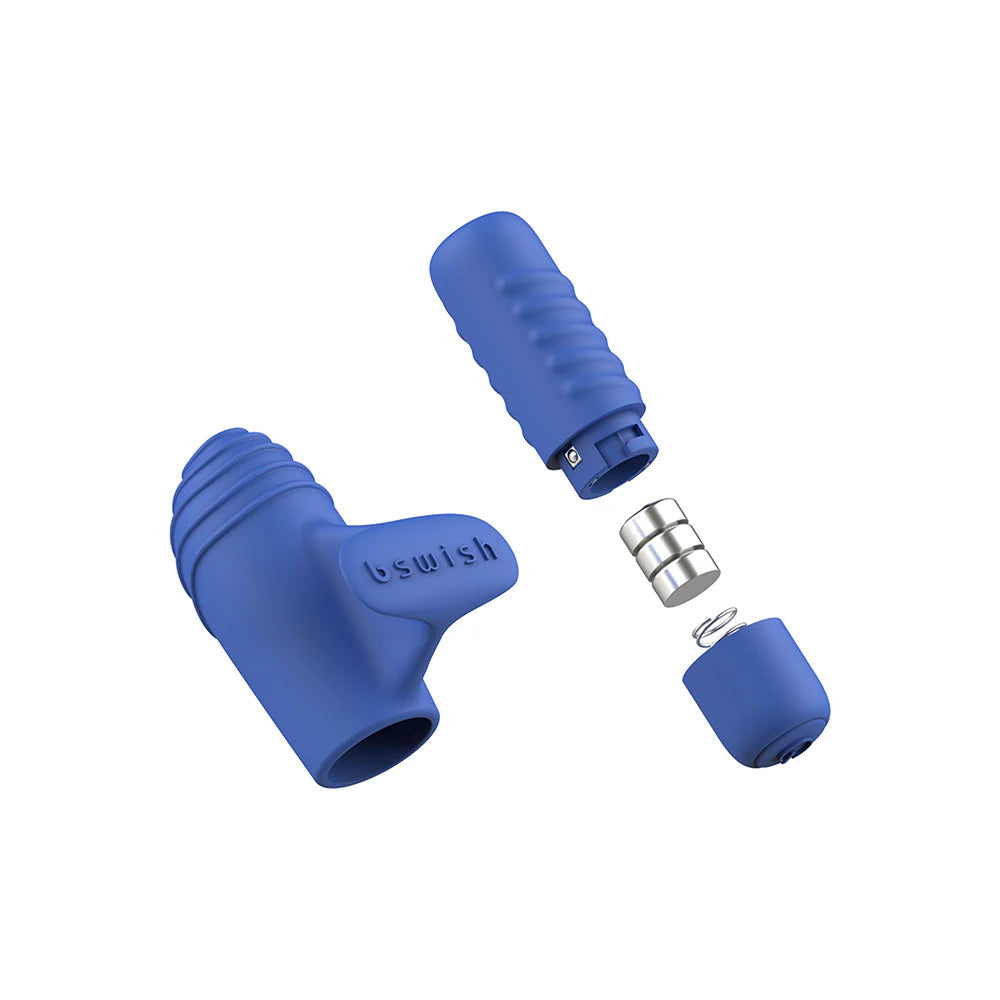 B Swish Bteased Basic Tiny Finger Vibrator Denim Blue