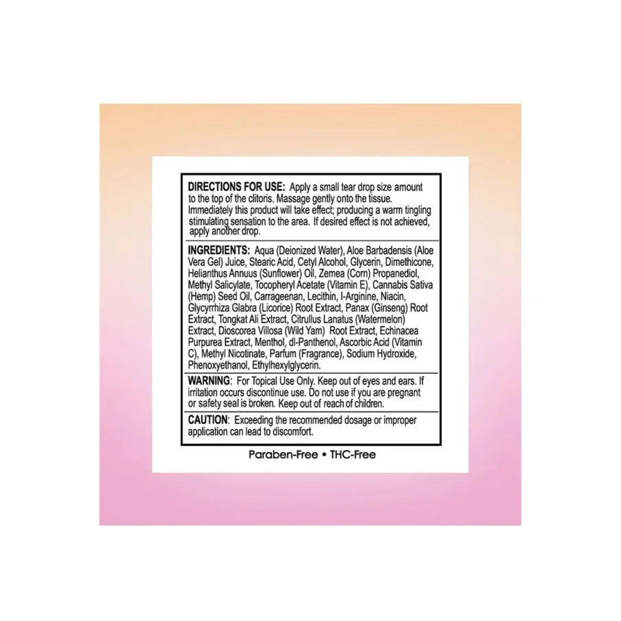 Body Action High Climax Hemp Seed Oil Stimulating Gel - Made in USA