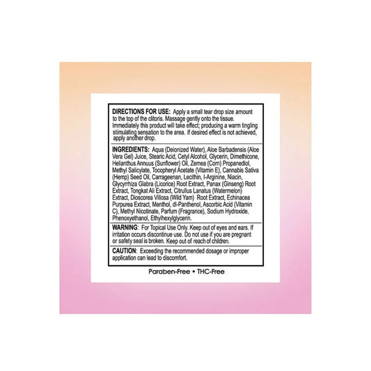 Body Action High Climax Hemp Seed Oil Stimulating Gel - Made in USA