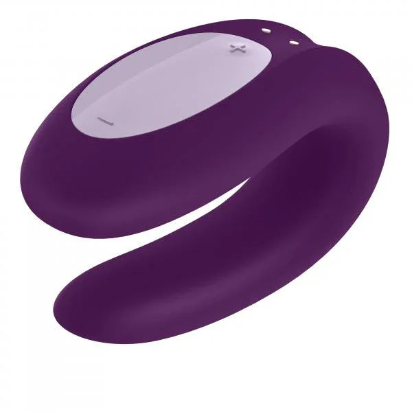 Satisfyer Double Joy Couples Vibrator - Violet Joyboxx Satisfyer Double Joy Couples Vibrator - Violet Joyboxx