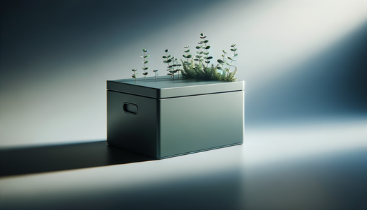 modern hygienic storage box in soft daylight with eco-friendly, minimalist design