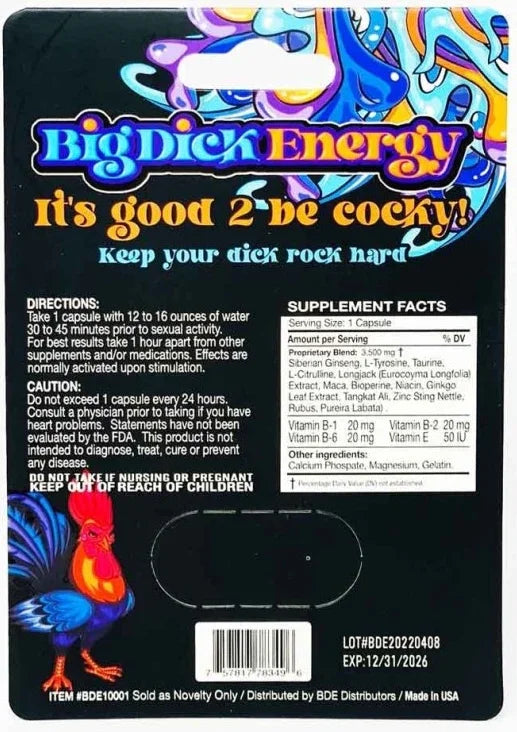 BIG DICK ENERGY SUPPLEMENT - Made in the USA - Multi Packs