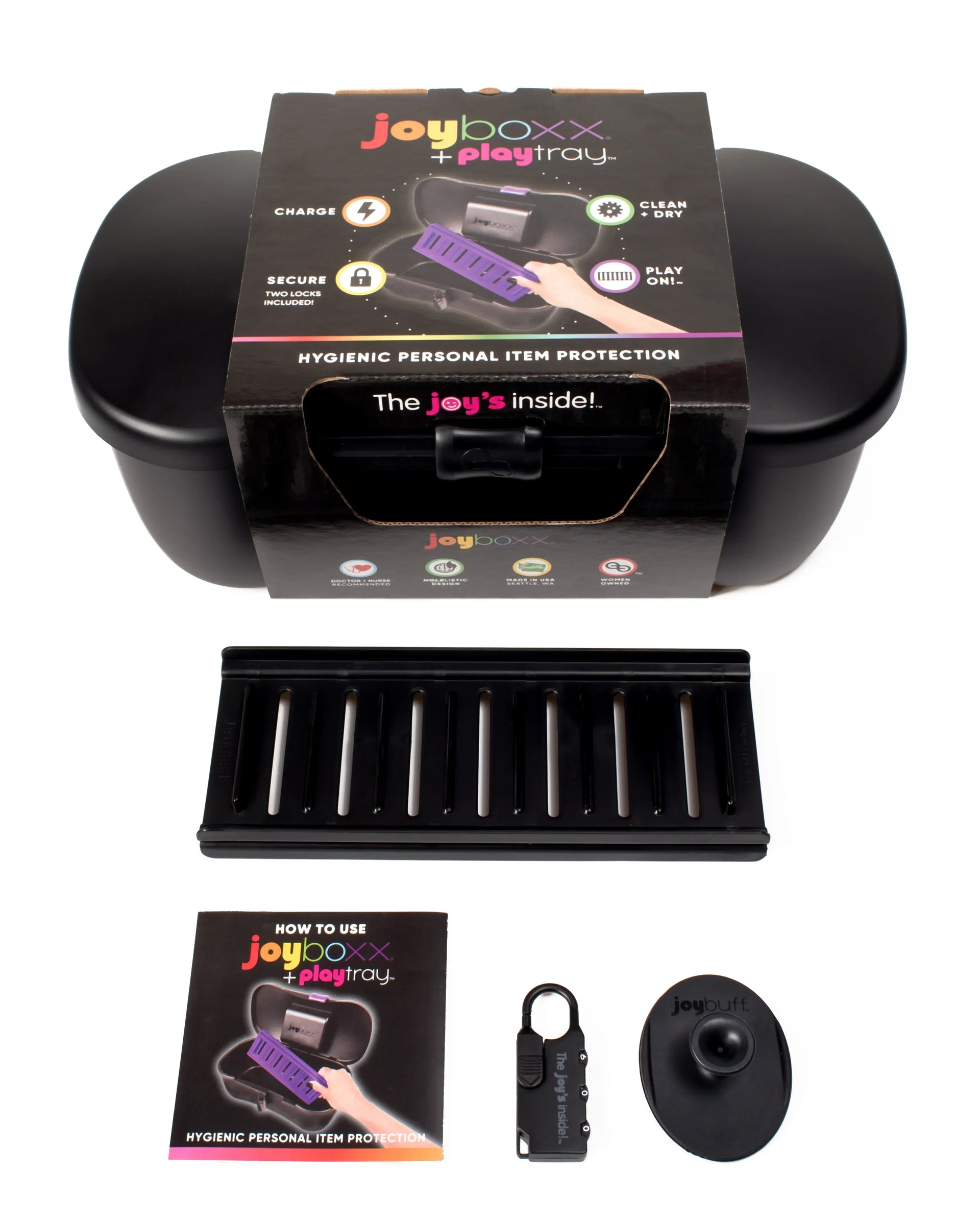 Joyboxx + Playtray + Joybuff = Safe Storage System Adult Stuff