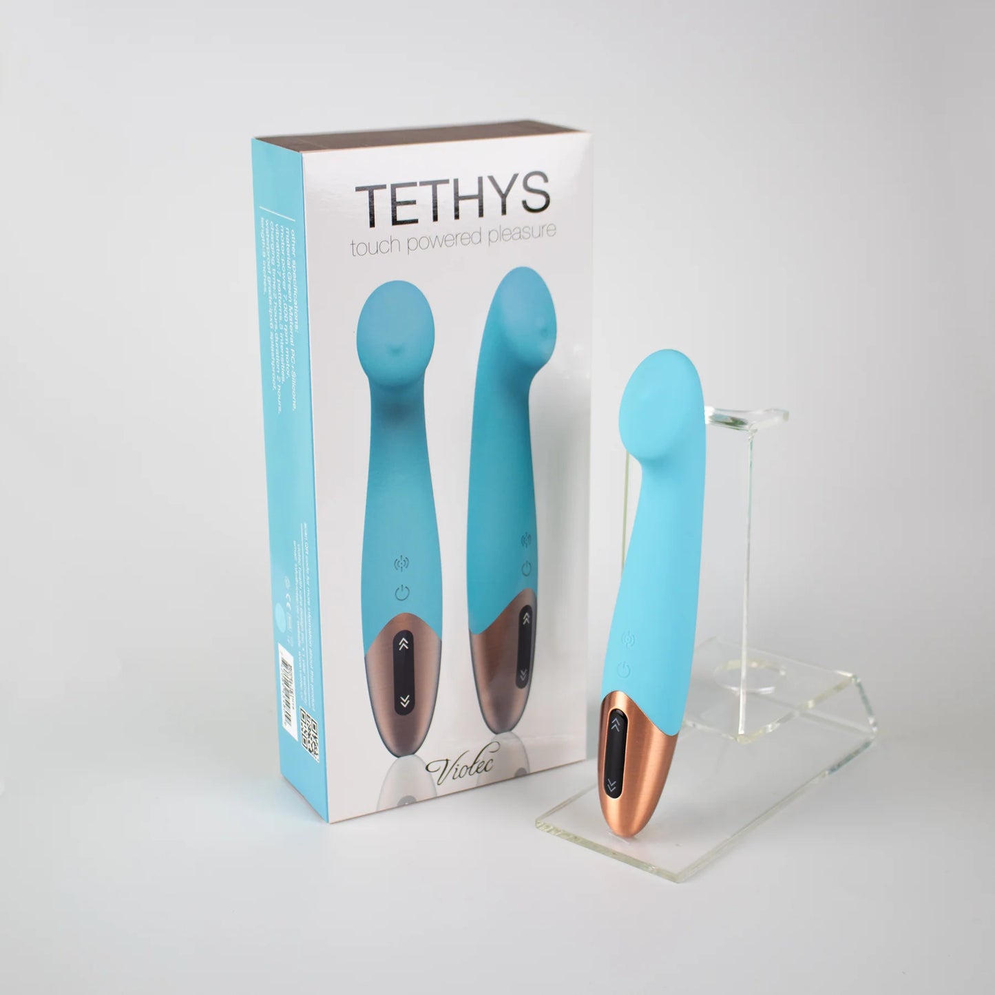 Tethys Touch Panel G-Spot Vibrator 7.5" Light Blue