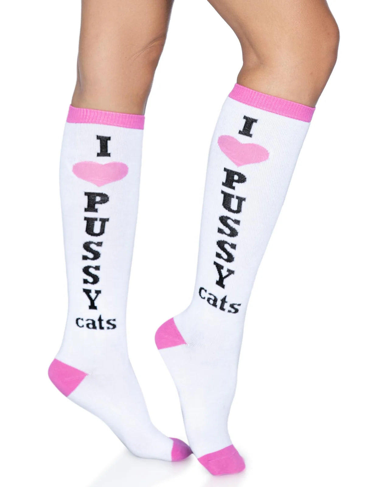 Leg Avenue I Heart Pussy Cats Knee High Socks - PP Shipping ;)