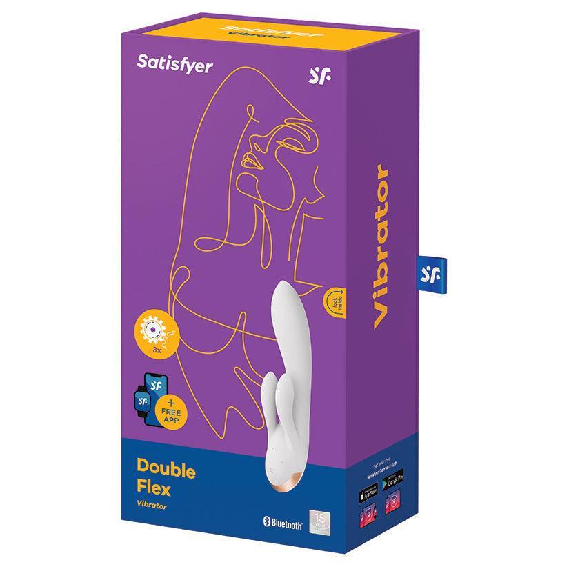 Satisfyer Double Flex Rabbit Vibrator - White Joyboxx Satisfyer Double Flex Rabbit Vibrator - White Joyboxx