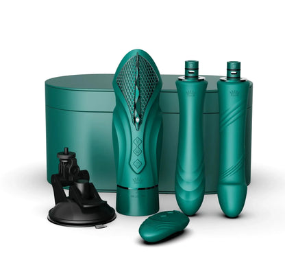 Zalo Sesh - Compact Thrusting Sex Machine - Emerald Green Joyboxx Zalo Sesh - Compact Thrusting Sex Machine - Emerald Green Joyboxx